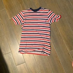 V.A.L.A Red, White and Black Striped Shirt